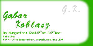 gabor koblasz business card